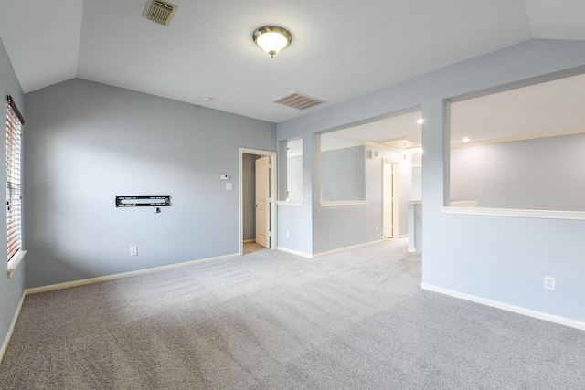 1106 Windsor Chase Ln, Spring, TX 77373 - unfurnished room with vaulted ceiling, carpet, and baseboards