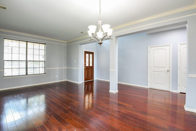1106 Windsor Chase Ln, Spring, TX 77373 - unfurnished room featuring a chandelier, healthy amount of natural light, baseboards, and crown molding
