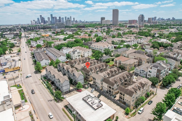 aerial view featuring a city view