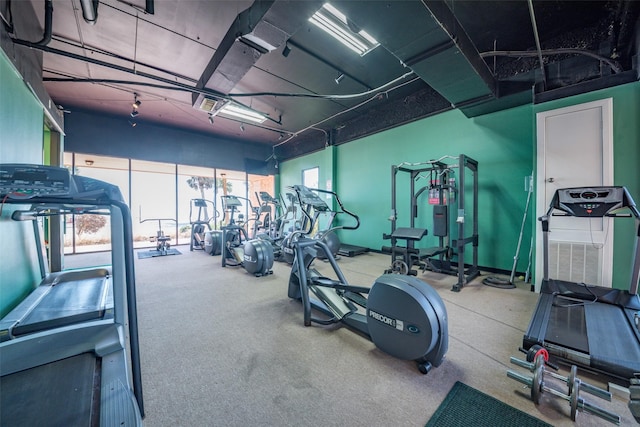 9520 Seawall Blvd Unit 226, Galveston, TX 77554 - exercise room featuring a garage