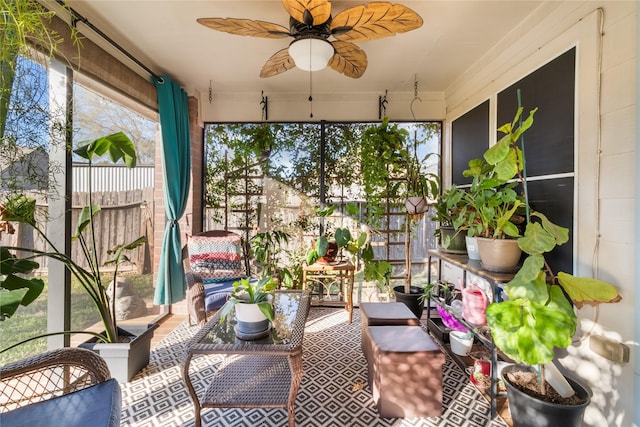17031 Pelorus Way, Crosby, TX 77532 - sunroom with a ceiling fan