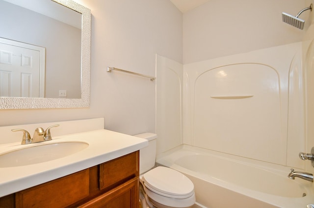 3911 Fallsbrook Ct, Sugar Land, TX 77479 - full bathroom featuring washtub / shower combination, visible vents, toilet, and vanity