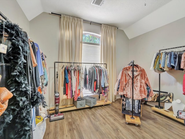 2806 Village Dl, Houston, TX 77059 - spacious closet featuring vaulted ceiling and wood finished floors