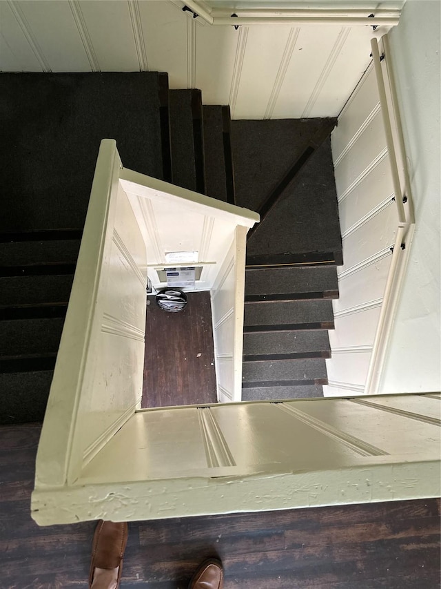 2711 Ruth St, Houston, TX 77004 - staircase featuring wood finished floors