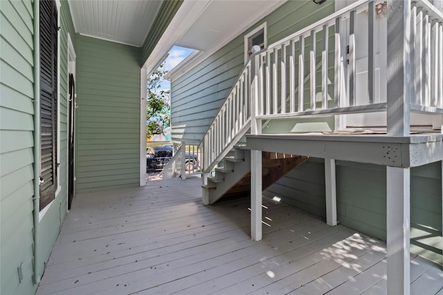 1003 Sealy St, Galveston, TX 77550 - wooden deck with stairs
