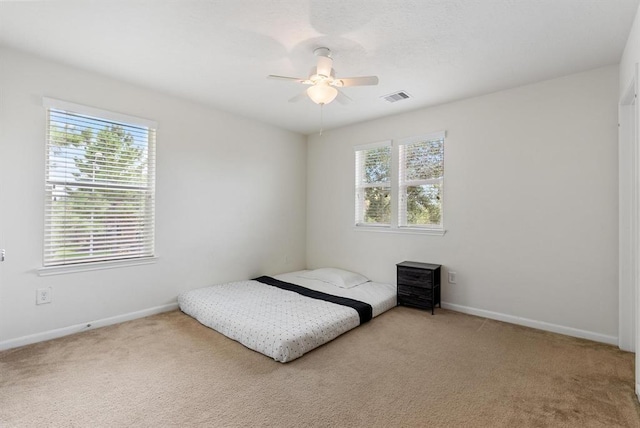 8206 Caldera Ln, Cypress, TX 77433 - bedroom featuring baseboards, visible vents, carpet floors, and multiple windows