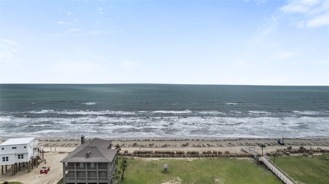 view of water feature featuring a beach view
