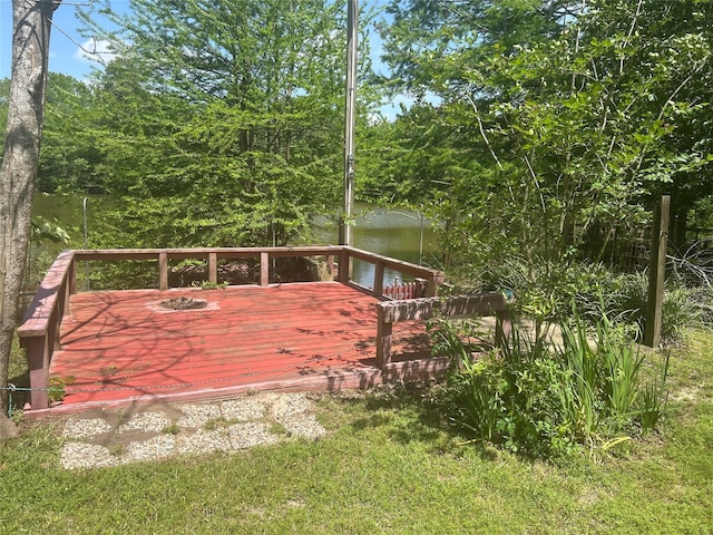 381 Lakeshore Dr, Cleveland, TX 77327 - wooden terrace featuring a water view