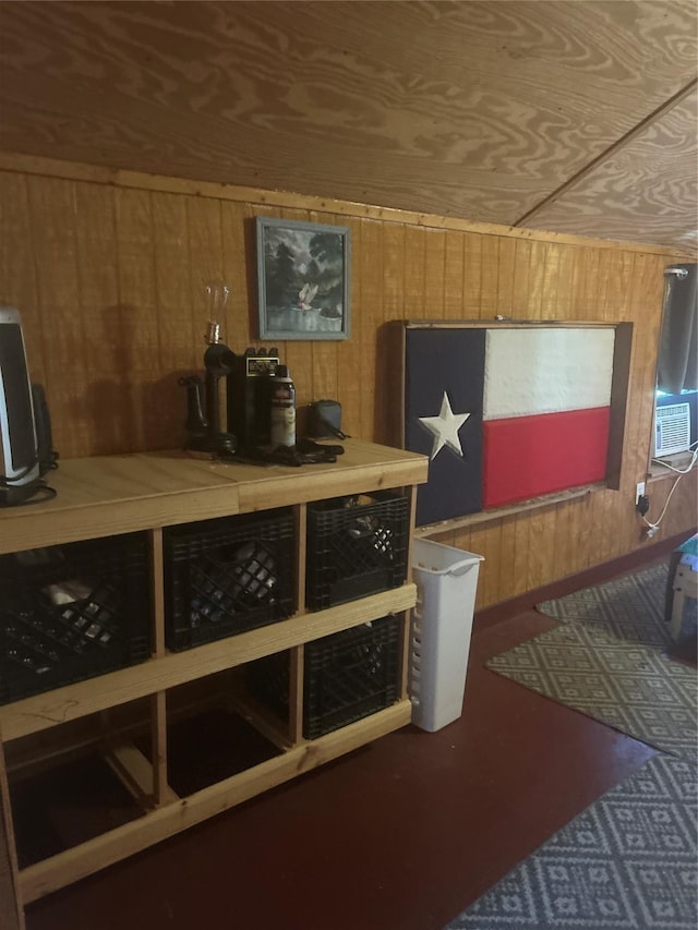 381 Lakeshore Dr, Cleveland, TX 77327 - interior space featuring wood walls and cooling unit