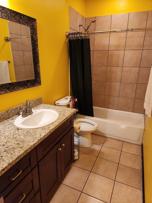 4212 Knoxville St, Houston, TX 77051 - full bathroom featuring tile patterned flooring, vanity, toilet, and shower / bath combination with curtain