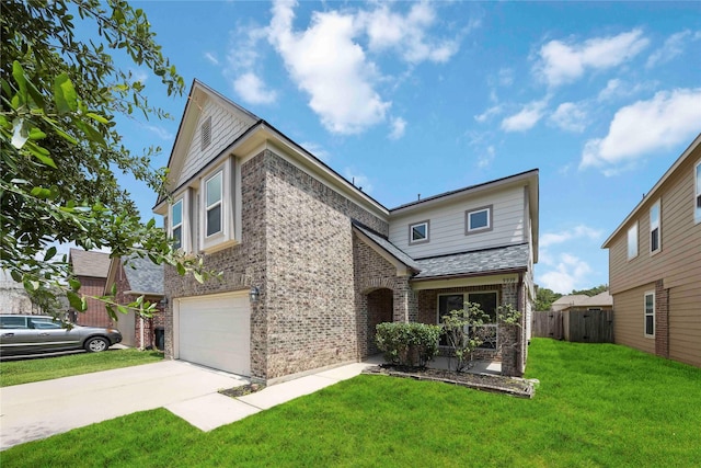 9939 Chimney Swift Ln, Conroe, TX 77385 - traditional-style house featuring brick siding, a garage, and driveway