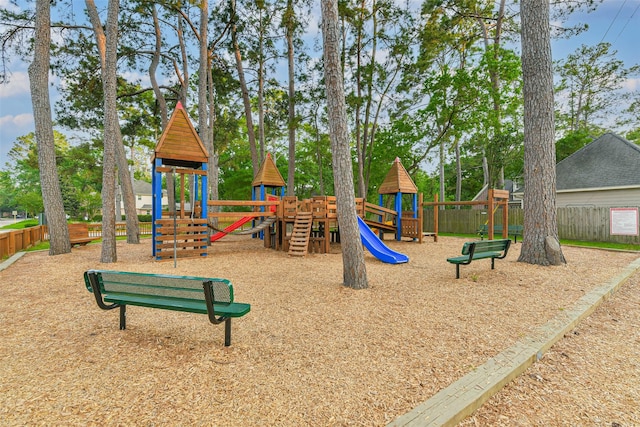 community play area with fence