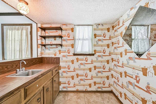 4206 Willow Hill Dr, Seabrook, TX 77586 - bathroom featuring vanity, a textured ceiling, and a wealth of natural light