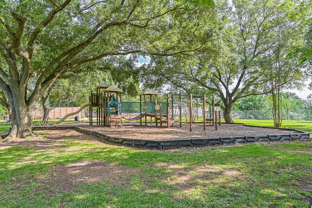 community play area with fence