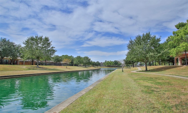 property view of water with fence