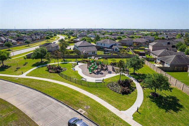 drone / aerial view featuring a residential view