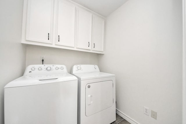 laundry room featuring washer and clothes dryer and cabinet space