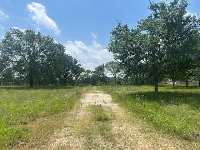 view of road with a rural view