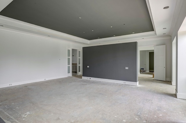 5517 Sturbridge Dr, Houston, TX 77056 - empty room featuring a tray ceiling and crown molding