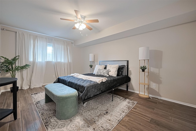 859 Wax Myrtle Ln, Houston, TX 77079 - bedroom with baseboards, wood finished floors, and ceiling fan