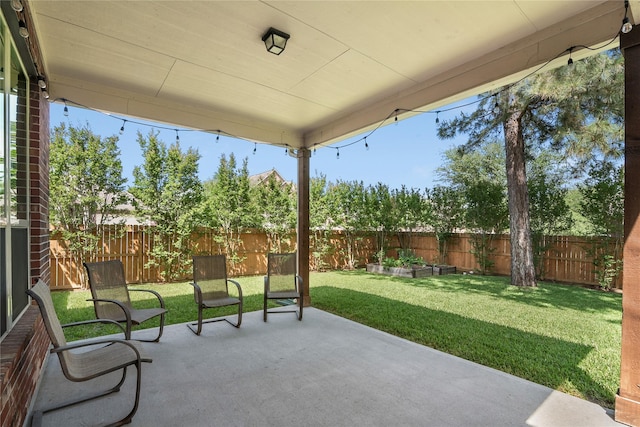 view of patio featuring a fenced backyard