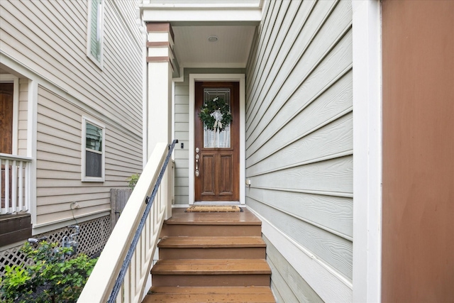 view of exterior entry
