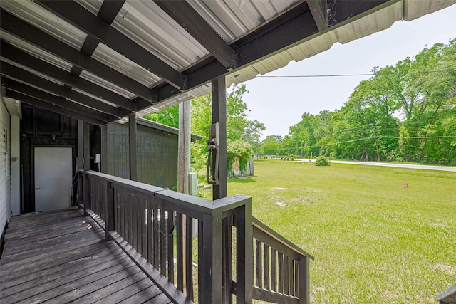 deck with a yard