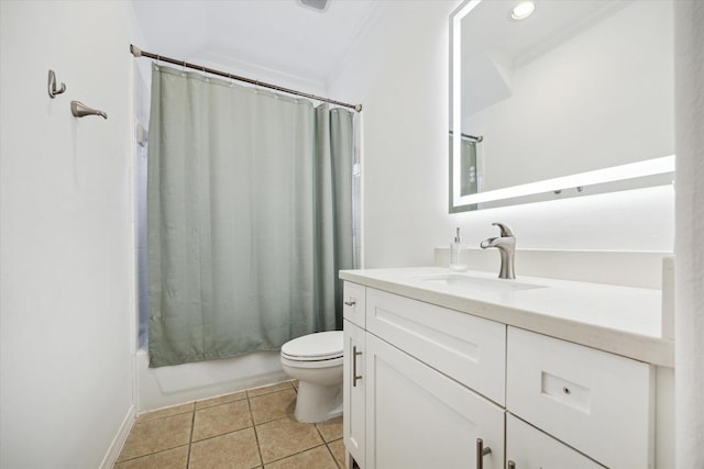 2842 Briarhurst Park, Houston, TX 77057 - full bath with shower / bath combo, tile patterned floors, vanity, toilet, and recessed lighting