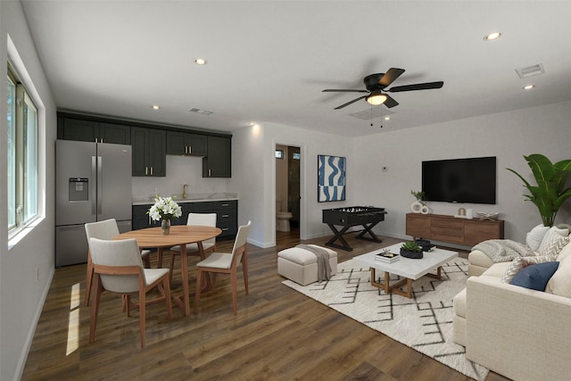 2742 Triway Ln, Houston, TX 77043 - living room with baseboards and dark wood-style floors
