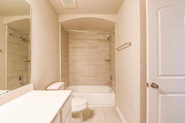 2103 Islawild Way, Texas City, TX 77568 - bathroom featuring toilet, vanity, shower / washtub combination, and wood finished floors
