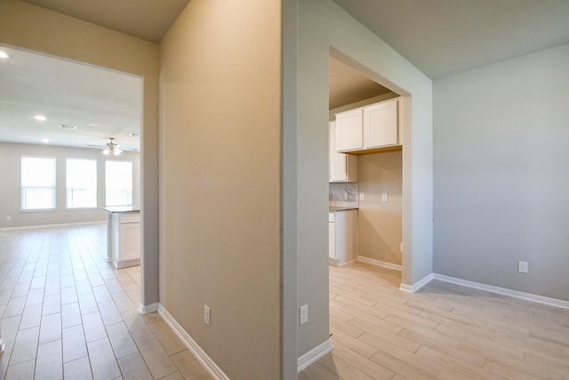 2103 Islawild Way, Texas City, TX 77568 - hall featuring light wood-style floors, baseboards, and recessed lighting
