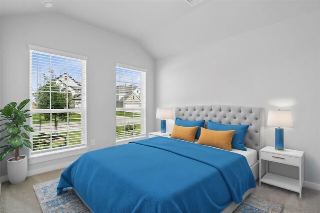 369 Spruce Oak Ln, Waller, TX 77484 - carpeted bedroom with vaulted ceiling and baseboards