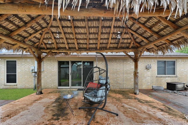 view of patio with a gazebo