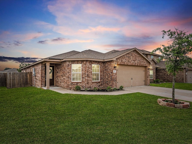 20819 Mount Bauer Dr, Hockley, TX 77447 - single story home with brick siding, fence, concrete driveway, and a garage