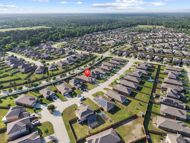 20819 Mount Bauer Dr, Hockley, TX 77447 - drone / aerial view with a residential view and a forest view