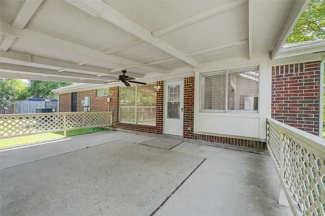 17402 Eastwood Cir, Houston, TX 77095 - unfurnished sunroom with a ceiling fan and healthy amount of natural light