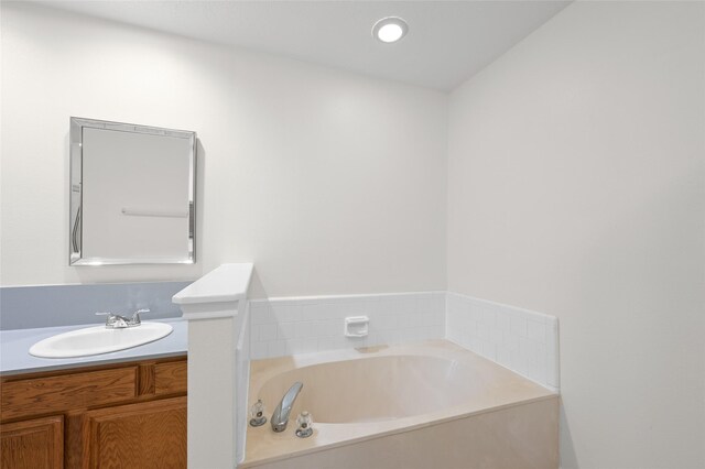 17402 Eastwood Cir, Houston, TX 77095 - full bath with a garden tub and vanity
