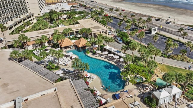 5220 Seawall Blvd Unit 738D, Galveston, TX 77551 - drone / aerial view with a water view