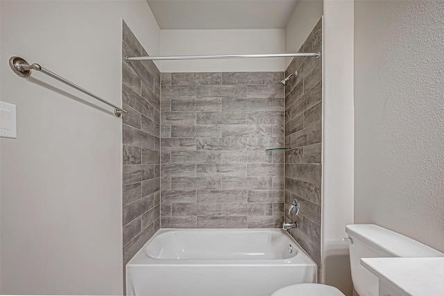 full bathroom with vanity, toilet, and shower / washtub combination