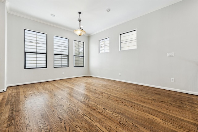 5308 Larkin St Unit B, Houston, TX 77007 - spare room featuring wood finished floors, baseboards, and ornamental molding
