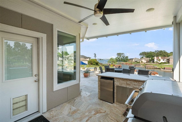 18762 Grand Harbor Pt, Montgomery, TX 77356 - view of patio / terrace featuring a ceiling fan and area for grilling