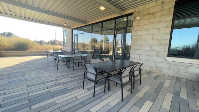 17010 Bainham Forest Trl, Hockley, TX 77447 - view of patio with outdoor dining space and a wooden deck