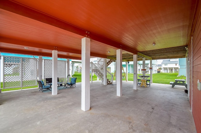 3346 Pirates Cv, Crystal Beach, TX 77650 - view of patio / terrace featuring stairs