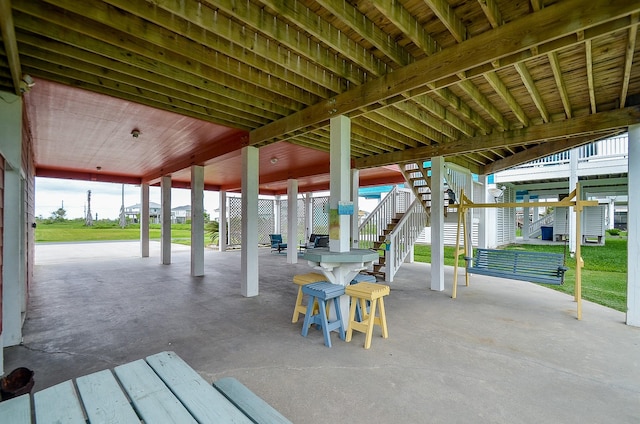 3346 Pirates Cv, Crystal Beach, TX 77650 - view of patio featuring stairway