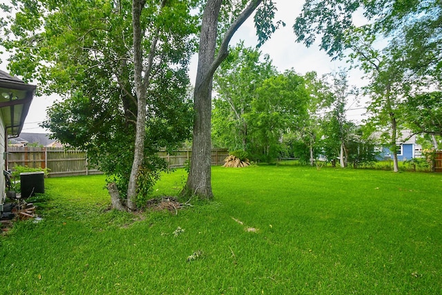 view of yard featuring a fenced backyard