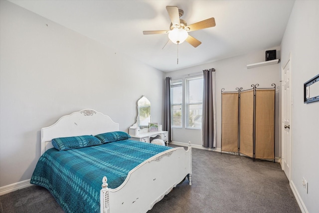 12692 Briar Patch Rd, Houston, TX 77077 - bedroom with carpet, a ceiling fan, and baseboards
