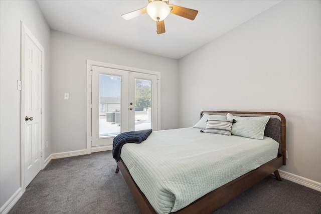 12692 Briar Patch Rd, Houston, TX 77077 - bedroom featuring carpet floors, french doors, access to exterior, and baseboards