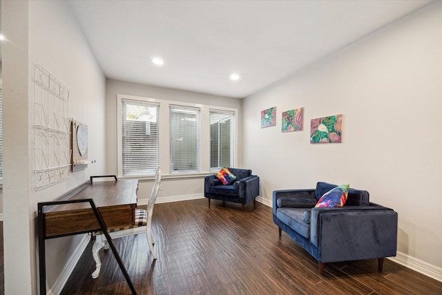12692 Briar Patch Rd, Houston, TX 77077 - office space with baseboards, dark wood-style floors, and recessed lighting