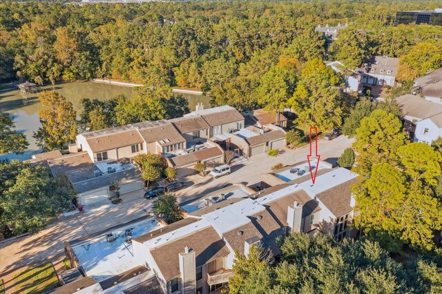 12692 Briar Patch Rd, Houston, TX 77077 - bird's eye view featuring a view of trees and a residential view