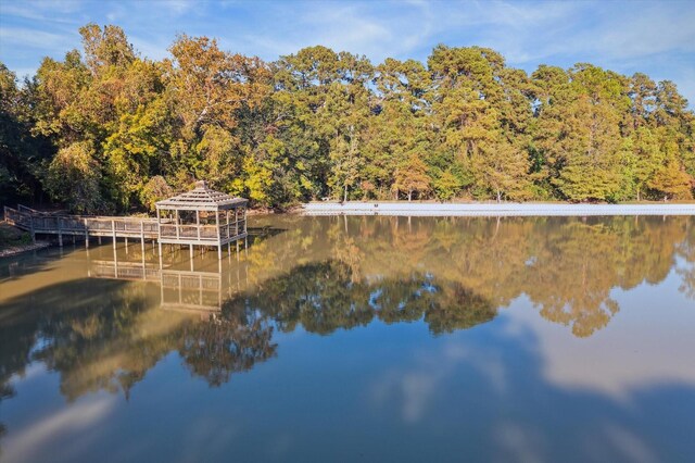 12692 Briar Patch Rd, Houston, TX 77077 - property view of water featuring a forest view and a gazebo